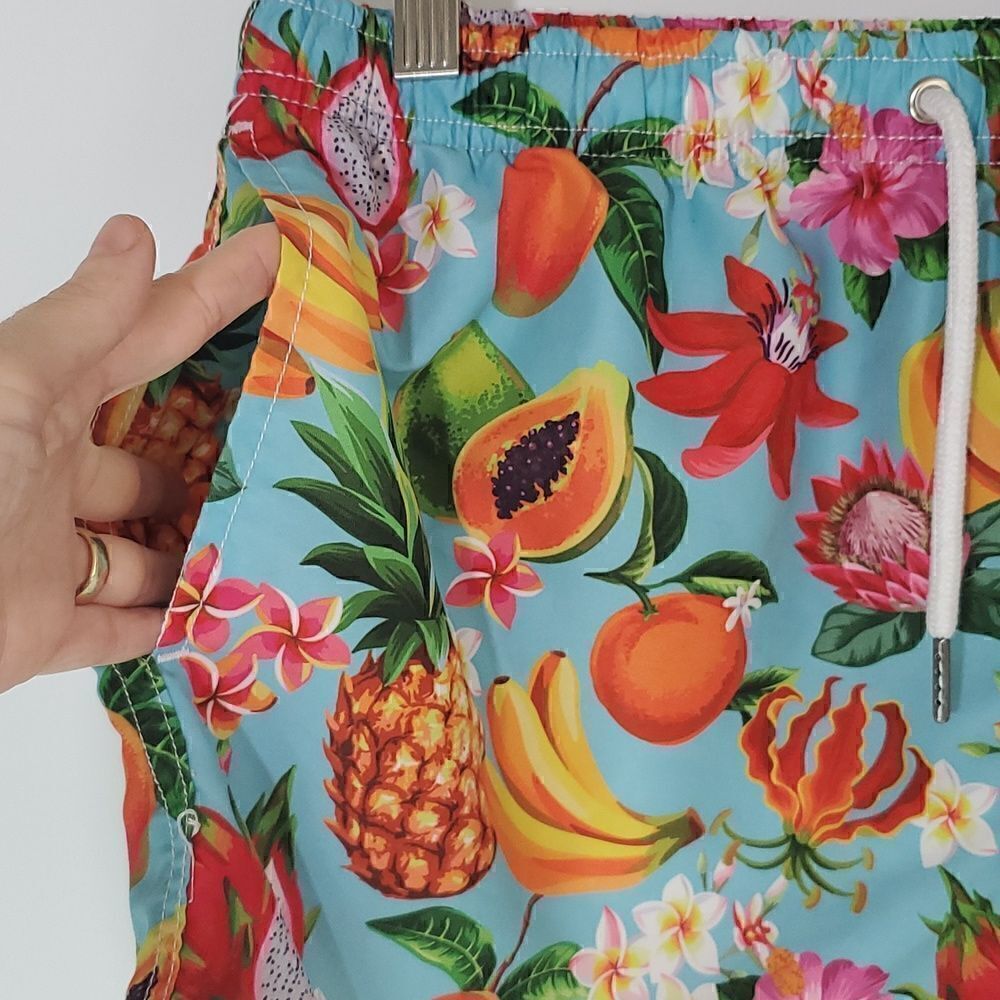Knobs by Ryan Hill Men's Tropical Fruit Swim Trunks Size XL - Picture 3 of 6